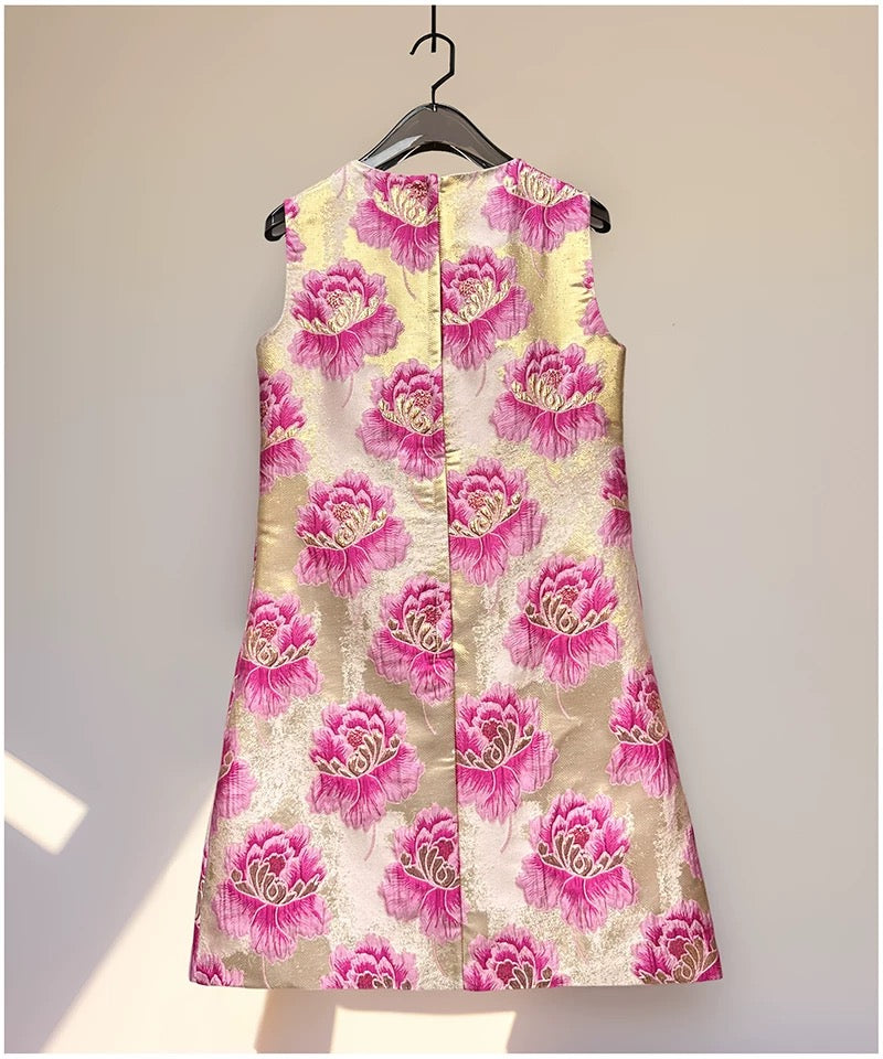 The Floral Beaded Mini Dress