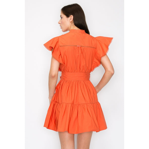 McKenzie Flutter Sleeves Dress