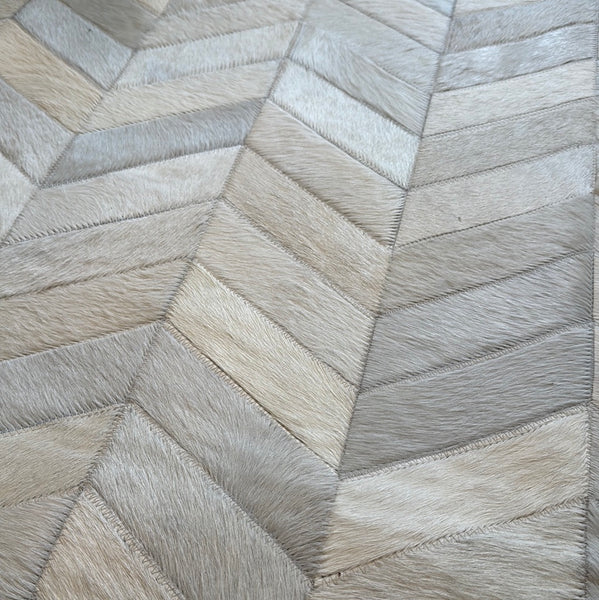 Herringbone Pattern Cowhide Rug