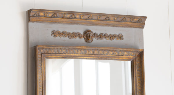 Empress Trumeau Mirror in Potter’s Clay & Gold Finish