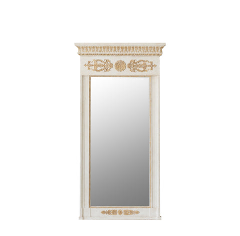 Yasmin Mirror in Rosette White with Distressed Gold Finish