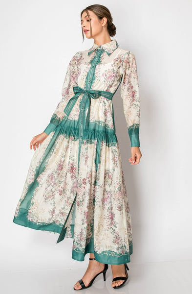 Lottie Long Sleeve Floral Print Maxi Dress