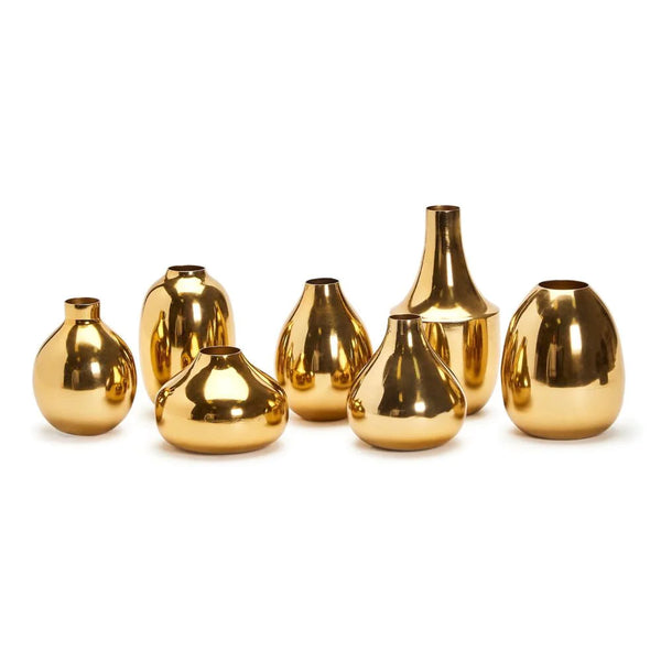 Gold Plated Nickel Vases Set of 7