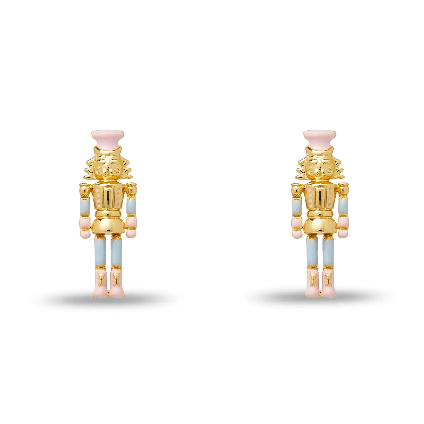 Gold Nutcracker Stud Earrings
