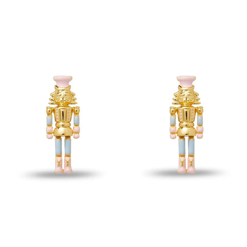 Gold Nutcracker Stud Earrings