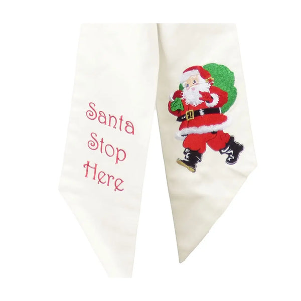 Wreath Sash: Santa Stop Here