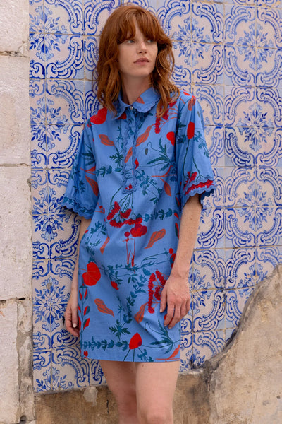 Mini Collard Shirt Dress