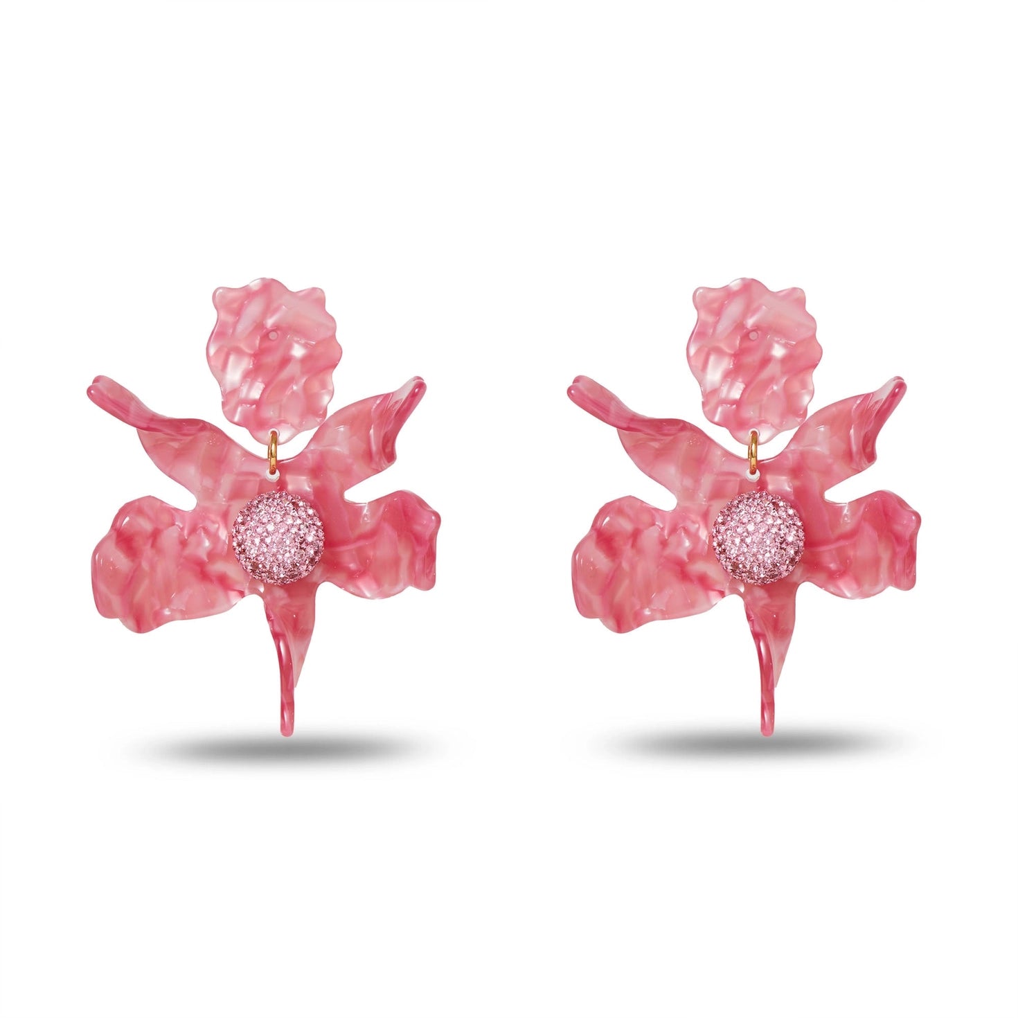 Passion Fruit Pink Lilly Pulitzer X Lele Crystal Lily Earrings