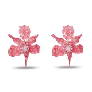 Passion Fruit Pink Lilly Pulitzer X Lele Crystal Lily Earrings