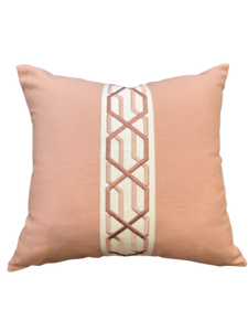 Blush Pillow With Tape Trim