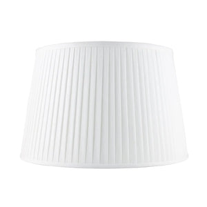 Knife Pleat Drum Linen Shade in White