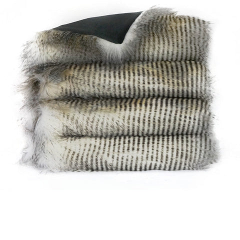 Alaskan Hawk Faux Fur Throw Blanket