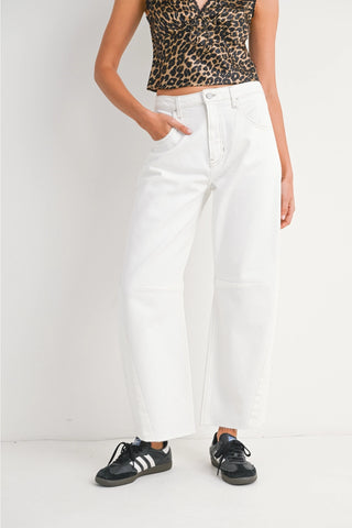 Barrel Jeans with Seams