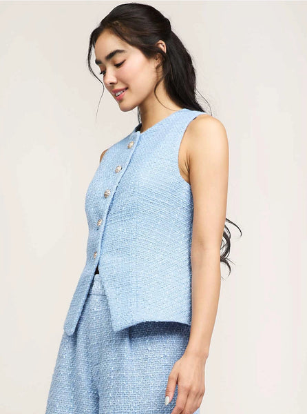 Gold Button Tweed Vest