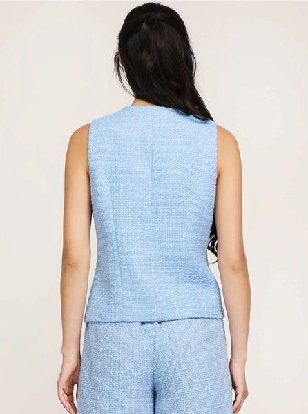 Gold Button Tweed Vest