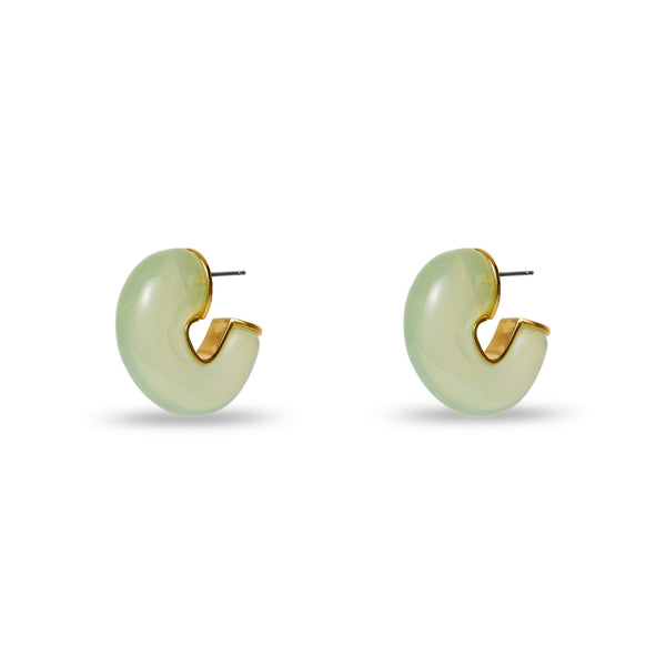 August Peridot Birthstone Chunky Hoop