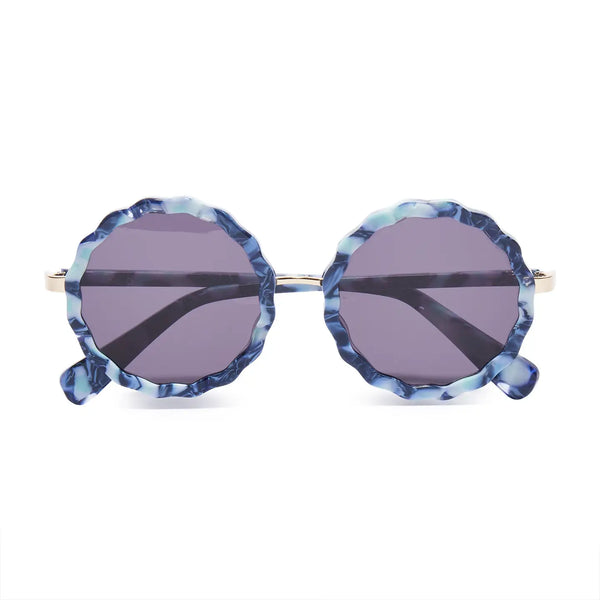 Tile Blue Paros Round Sunglasses