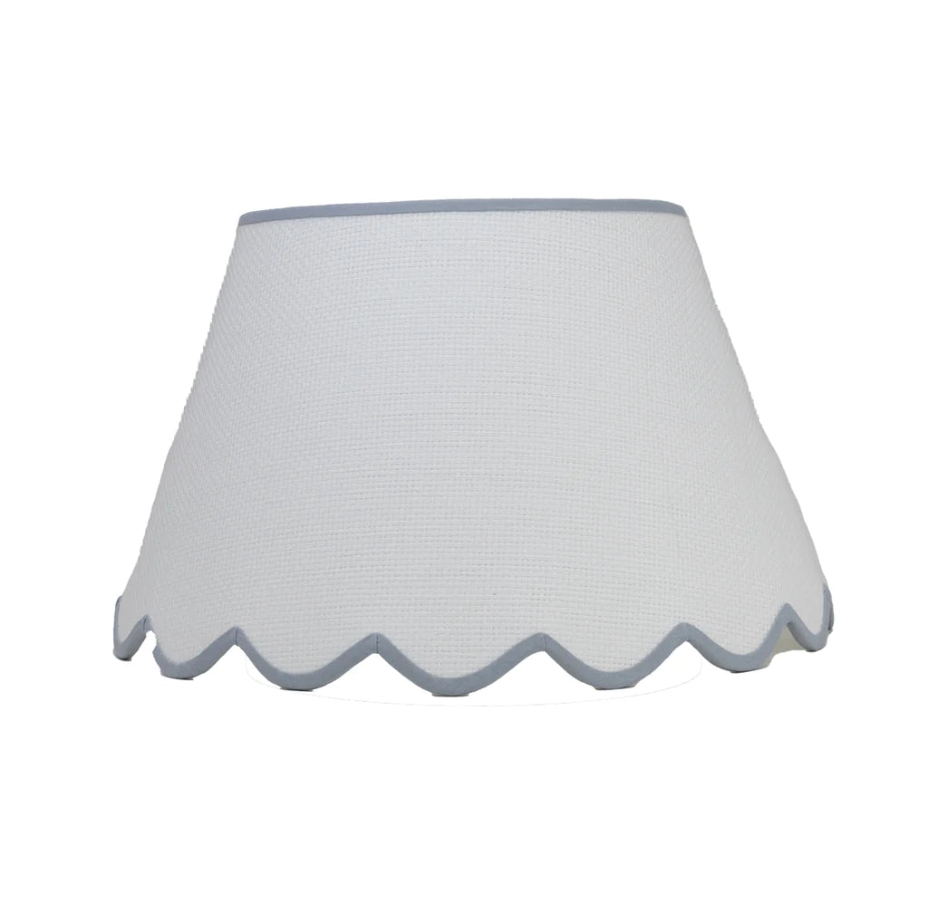 White Raffia Scallop Shade