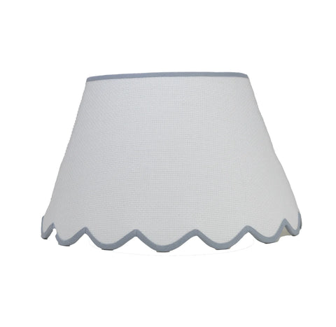 White Raffia Scallop Shade