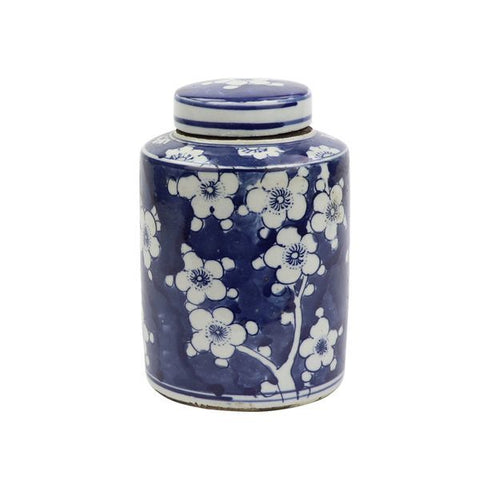 Blue And White Mini Tea Jar Blue Plum