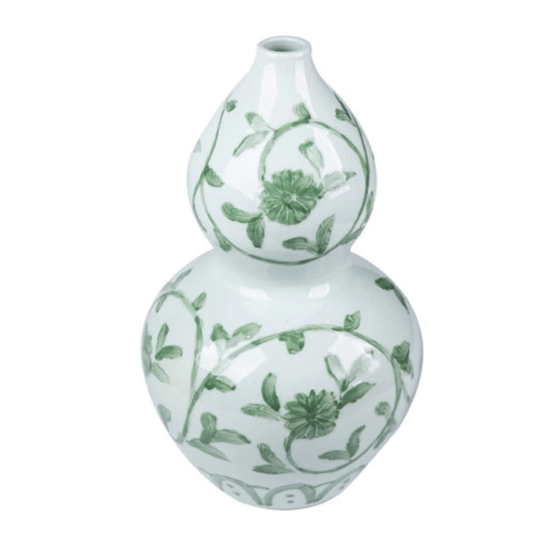 Celadon Green Vine Gourd Vase