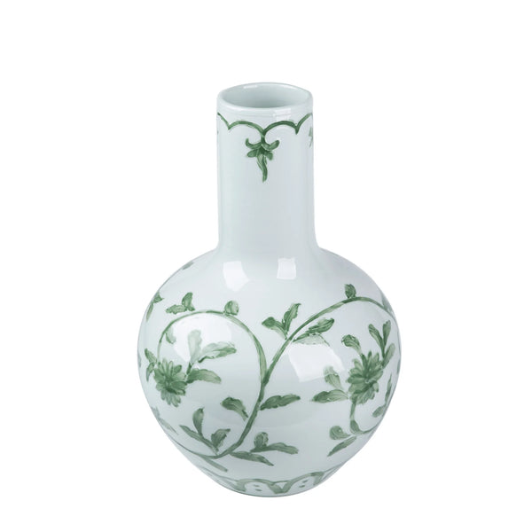 Celadon Green Vine Globular Vase