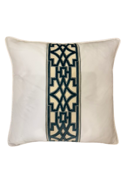 Silk Pillow with Teal Trim