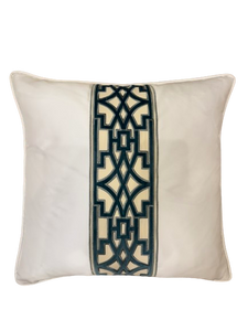 Silk Pillow with Teal Trim