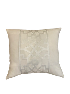 Fretwork Pillow in Cream