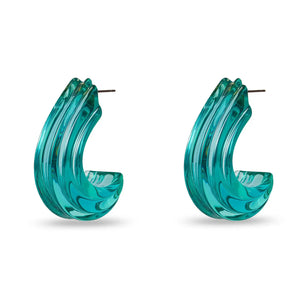 Turquoise Curved Canyon Hoop