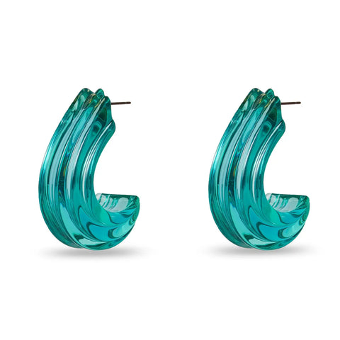 Turquoise Curved Canyon Hoop