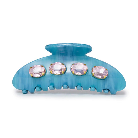 Azure Large Crystal Claw Clip