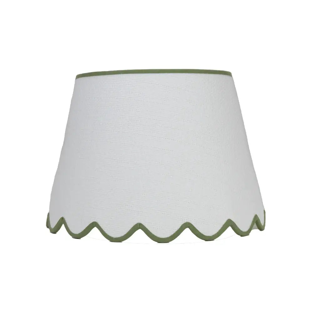 White Raffia Scallop Shade