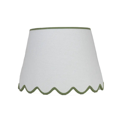 White Raffia Scallop Shade