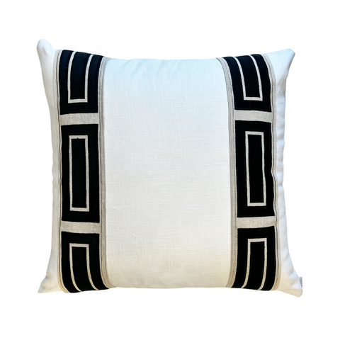 White Linen Pillow with Trim