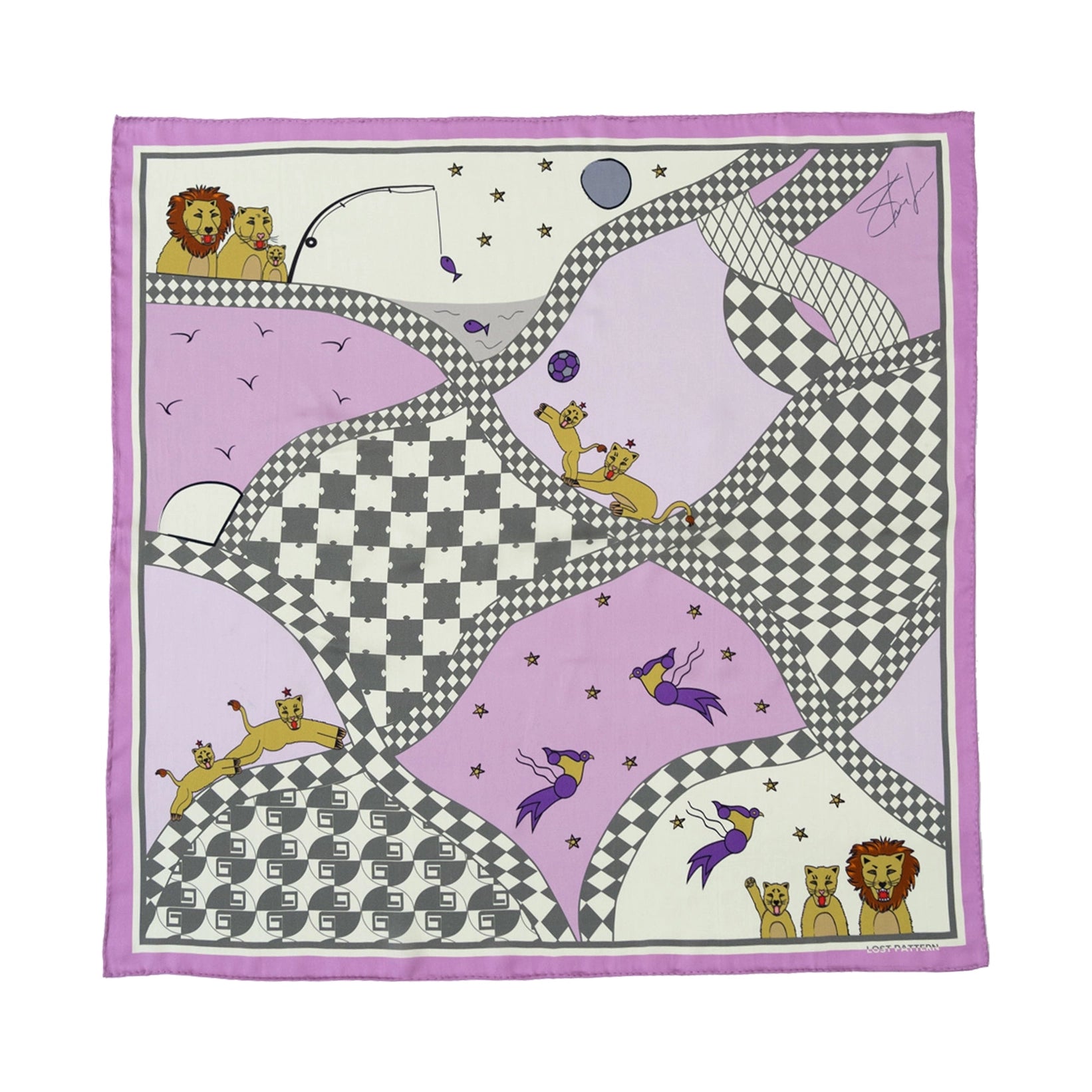 Silk Bandana Scarf Lavender Pink - By Shantall Lacayo