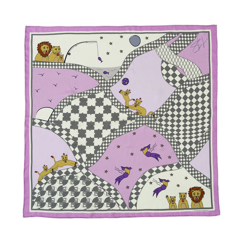 Silk Bandana Scarf Lavender Pink - By Shantall Lacayo