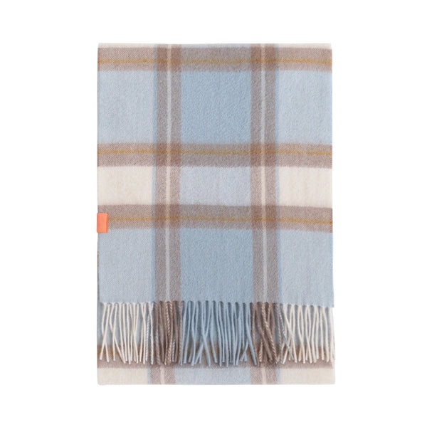 "Plaid" Cashmere Scarf - Blue