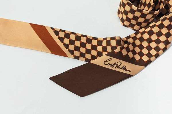 “Checkerboard” Silk Skinny Scarf