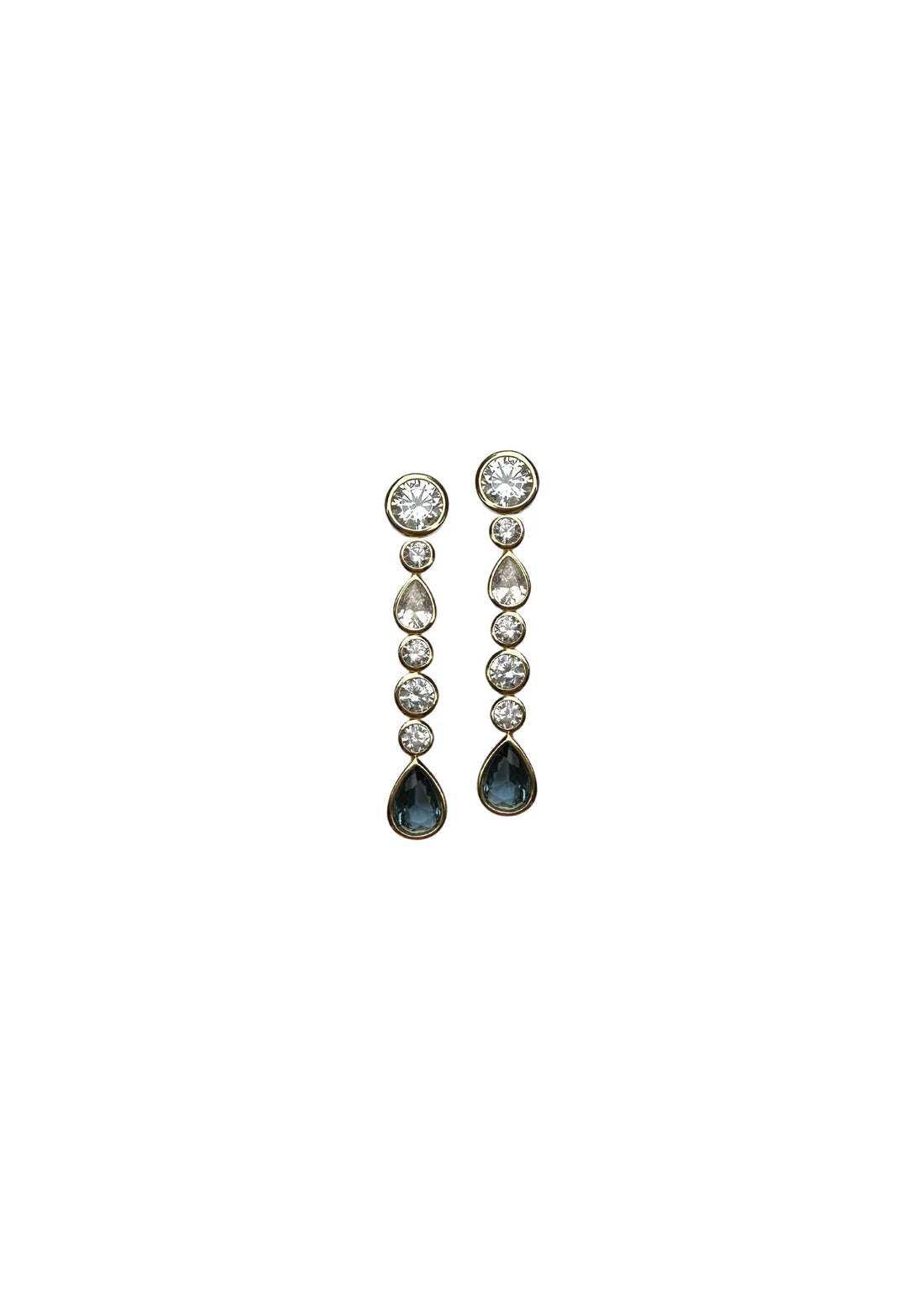 Blanc Bezel London Blue Drop Earrings