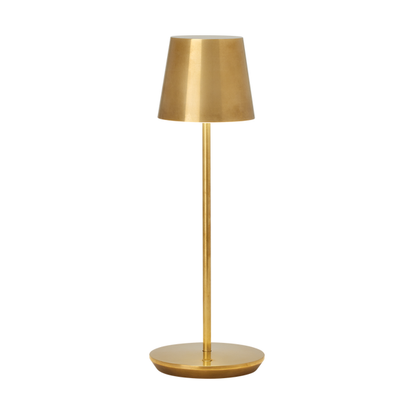 Nevis Accent Rechargeable Table Lamp in Natural Brass