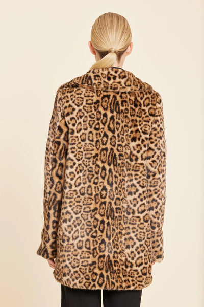 Faux Fur Leopard Coat
