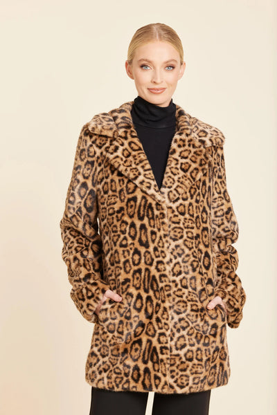 Faux Fur Leopard Coat