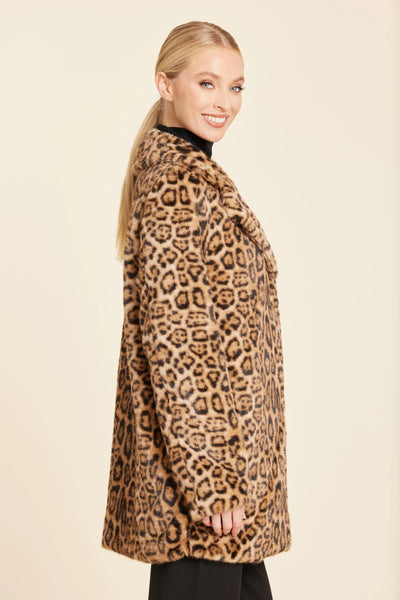 Faux Fur Leopard Coat