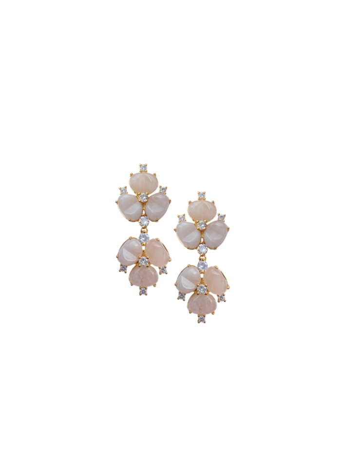 Petite Rose Quartz Clover Drops