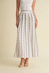 Pleated Sweater Knit Maxi Skirt