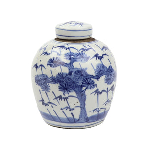 Blue And White Tiny Lid Mini Jar Plum & Pine