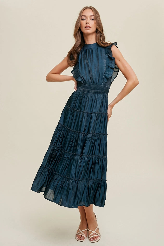 Orla Organza Tiered Midi Dress