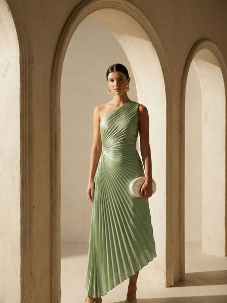 Mint Pleated Dress