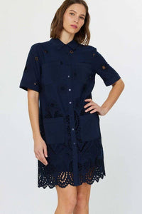 Eyelet Embroidered Shirts Dress